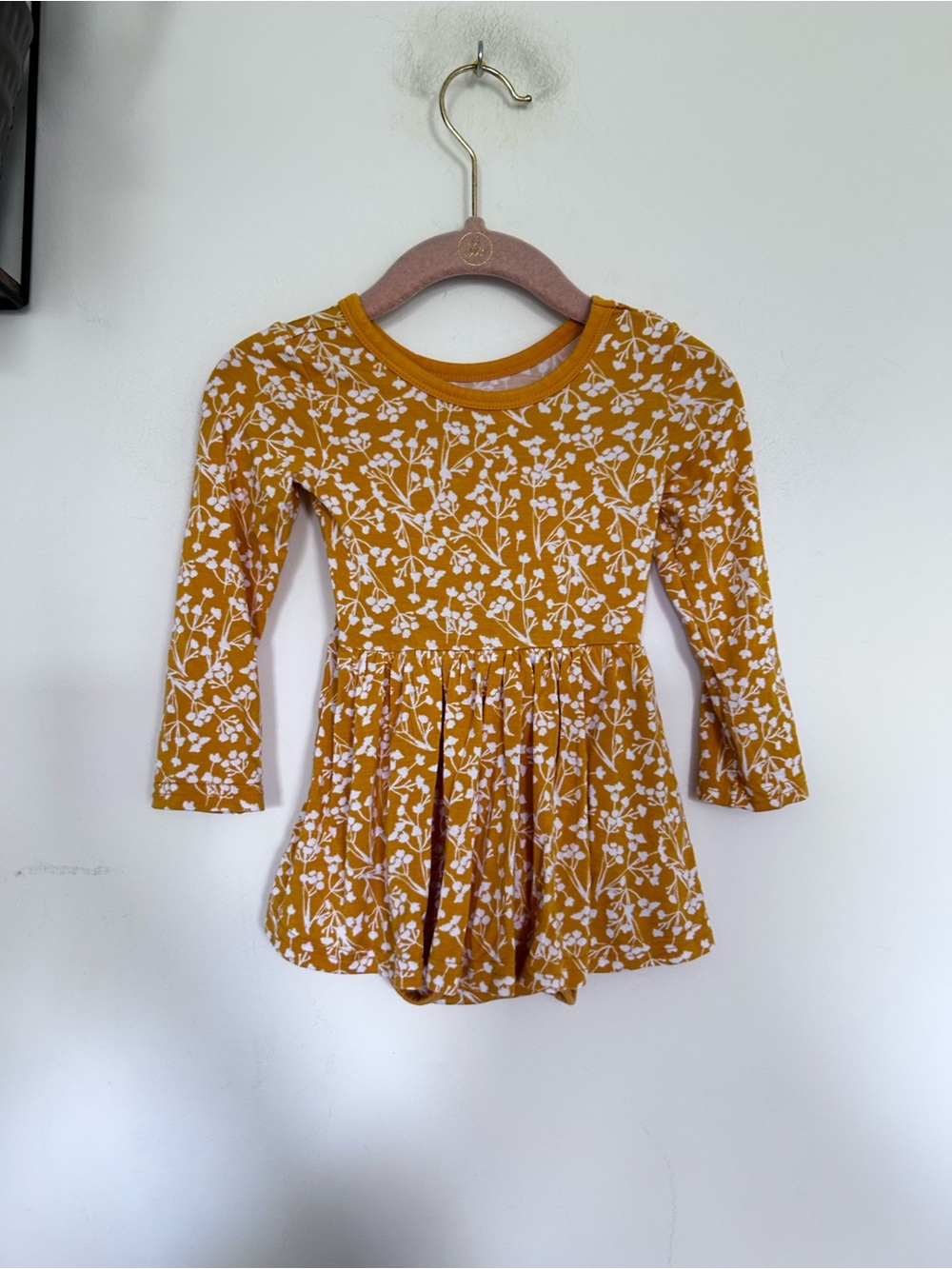 Little Sleepies Play Golden Poppies Twirl Long Sleeve Dress Builtin Bloomer 6-12